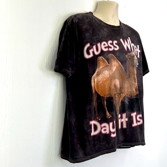 Gildan - Black Tie Dye Guess What Day It Is ? Camel Graphic T Shirt Size XL - Picture 4 of 11